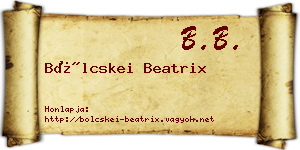Bölcskei Beatrix névjegykártya