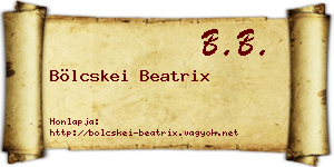 Bölcskei Beatrix névjegykártya